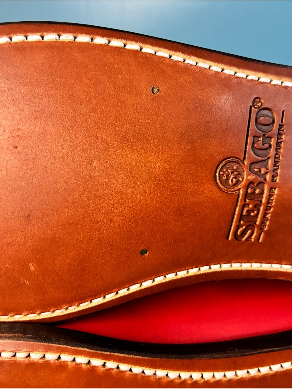 Sebago Red Leather Penny Loafers for women - Picture 8 of 8